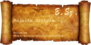 Bojsits Szilvia névjegykártya